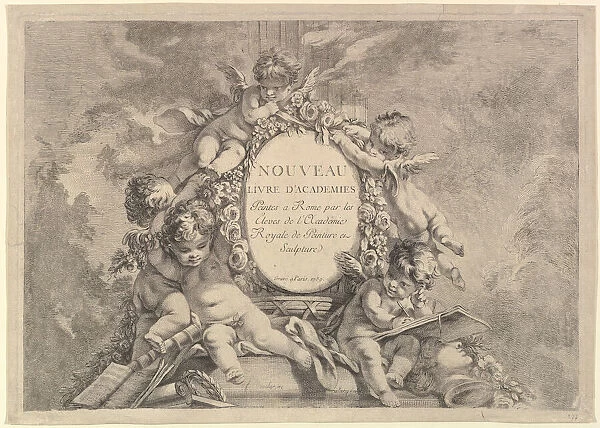 Frontispiece, from Nouveau Livre d Academies Peintes a Rome par les Eleves de l Acadé