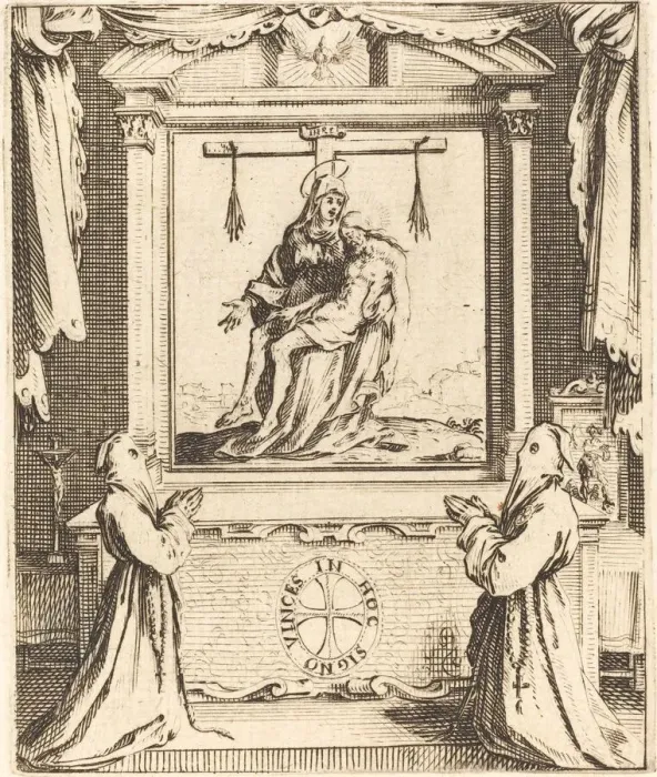Framed Print : Frontispiece for The Order of the White Penitents at Nancy. Creator: Jacques Callot Framed Print : Frontispiece for The Order of the White Penitents at Nancy. Creator: Jacques Callot