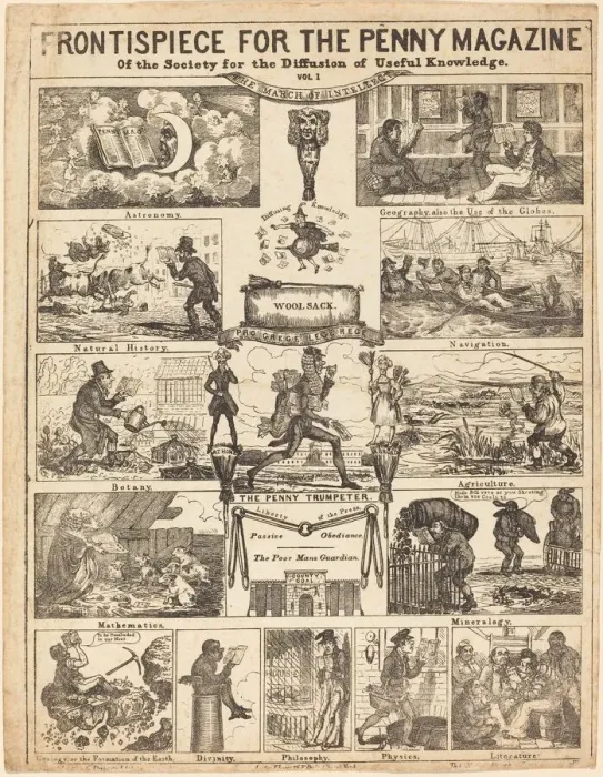 Framed Print : Frontispiece for the Penny Magazine of the Society for the Diffusion of Knowledge: Vo Framed Print : Frontispiece for the Penny Magazine of the Society for the Diffusion of Knowledge: Vo