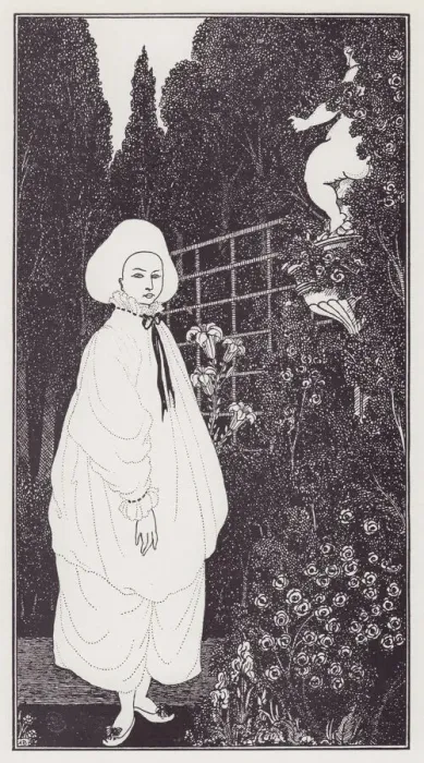 Framed Print : Frontispiece to The Pierrot of the Minute, 1897. Creator: Aubrey Beardsley