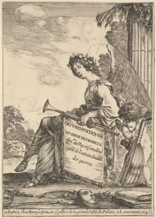 Framed Print : Frontispiece for Poems by Desmarets (Oeuvres poetiques de Desmarets) Framed Print : Frontispiece for Poems by Desmarets (Oeuvres poetiques de Desmarets)