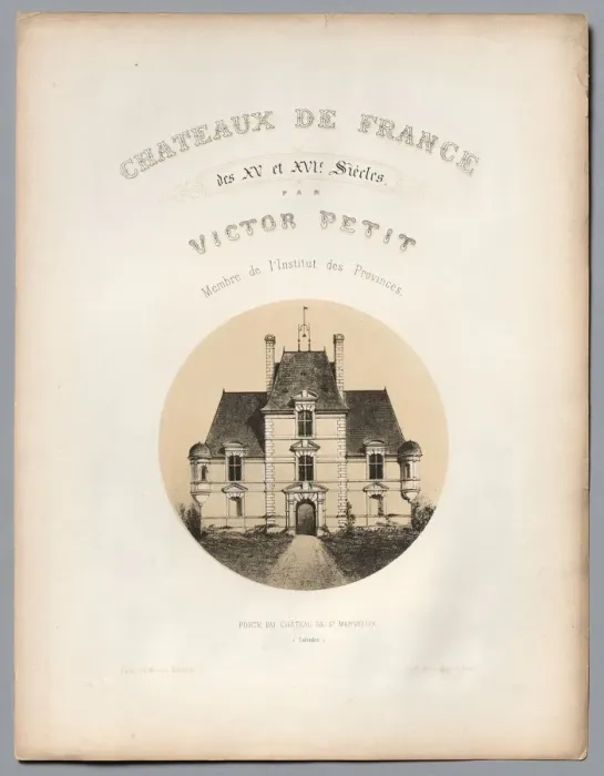Framed Print : Frontispiece, Porte du Chateau de St Manvieux (Calvados), 1860. Creator: Victor Petit (French