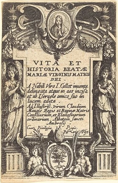 Frontispiece for 'The Life of the Virgin', in or after 1630