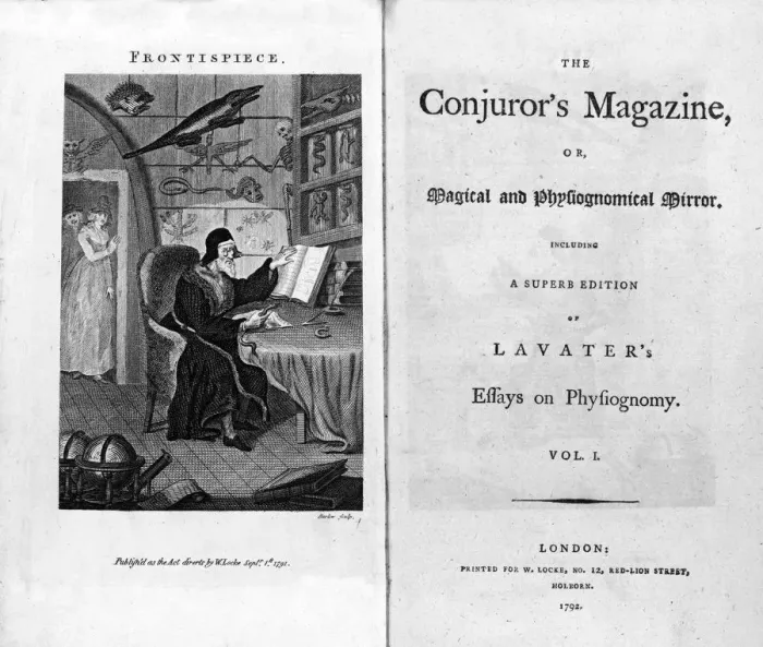 Framed Print : Frontispiece and Titlepage of The Conjurors Magazine, 1792 Framed Print : Frontispiece and Titlepage of The Conjurors Magazine, 1792