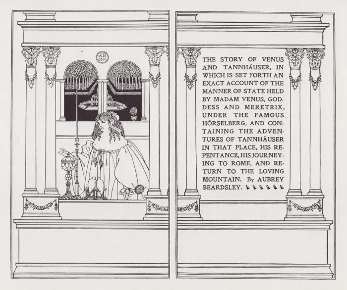 Framed Print : Frontispiece and Titlepage for Venus and Tannhauser, 1895. Creator: Aubrey Beardsley Framed Print : Frontispiece and Titlepage for Venus and Tannhauser, 1895. Creator: Aubrey Beardsley