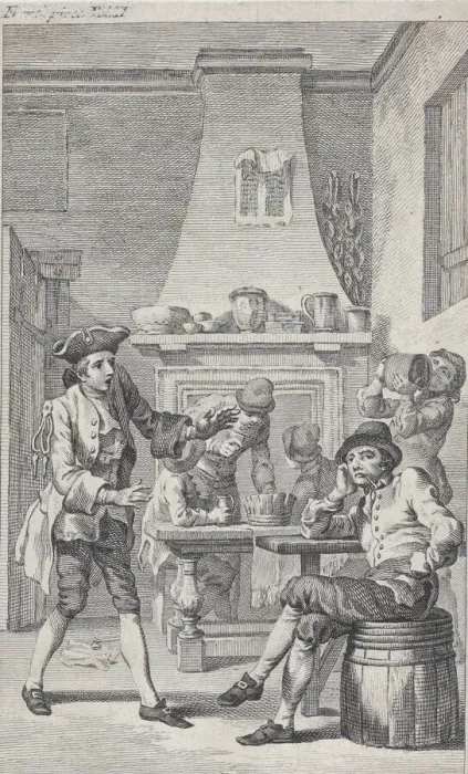 Framed Print : Frontispiece to Tobias Smolletts Roderick Random, 1748. Creator: Charles Grignion Framed Print : Frontispiece to Tobias Smolletts Roderick Random, 1748. Creator: Charles Grignion