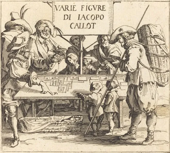 Framed Print : Frontispiece for Varie Figure, c. 1621. Creator: Jacques Callot Framed Print : Frontispiece for Varie Figure, c. 1621. Creator: Jacques Callot
