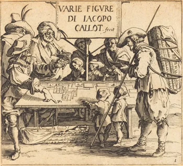 Framed Print : Frontispiece for Varie Figure, c. 1621. Creator: Jacques Callot Framed Print : Frontispiece for Varie Figure, c. 1621. Creator: Jacques Callot