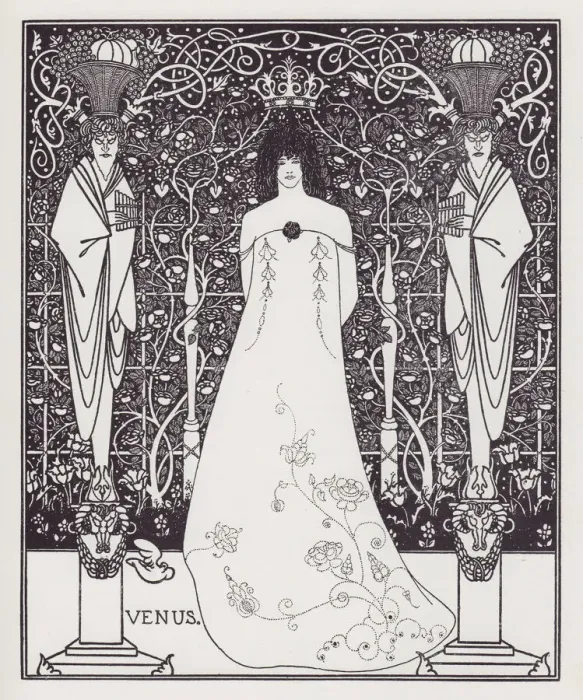 Framed Print : Frontispiece for Venus and Tannhauser, 1895. Creator: Aubrey Beardsley