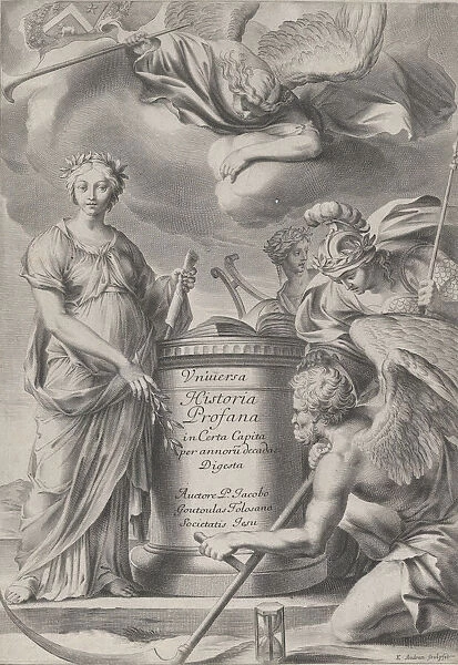 Frontispiece for Vnuiersa Historia Profana, ca. 1630-70. Creator: Charles Audran
