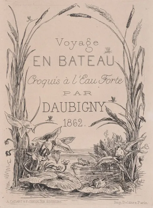 Framed Print : Frontispiece, Voyage en bateau, 1862. Creator: Charles Francois Daubigny Framed Print : Frontispiece, Voyage en bateau, 1862. Creator: Charles Francois Daubigny