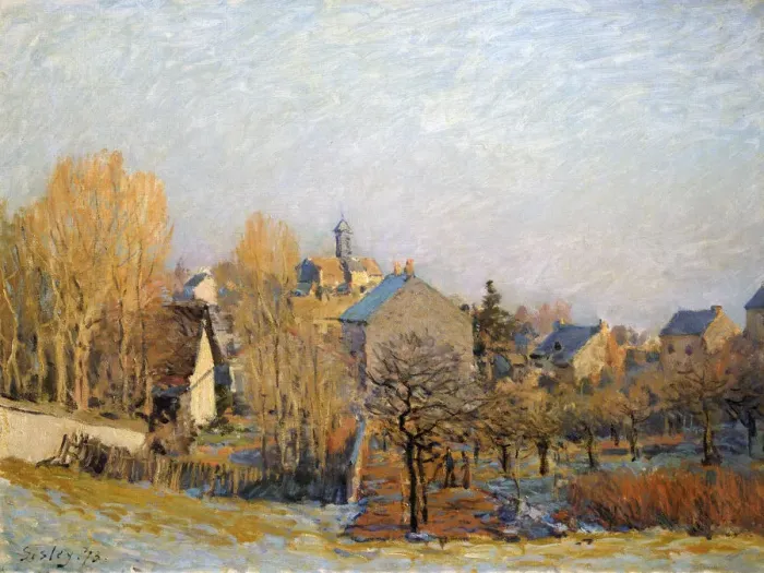Framed Print : Frost in Louveciennes, 1873. Artist: Alfred Sisley Framed Print : Frost in Louveciennes, 1873. Artist: Alfred Sisley