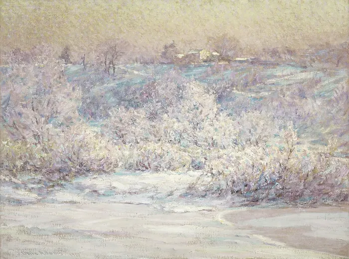 Framed Print : Frosty Morning, 1910. Creator: John Ottis Adams Framed Print : Frosty Morning, 1910. Creator: John Ottis Adams