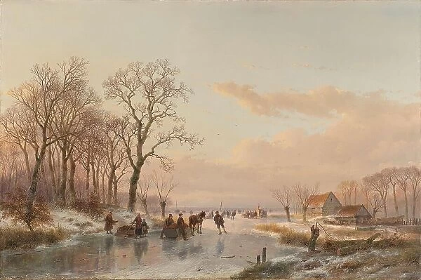 A Frozen Canal near the River Maas, 1867. Creator: Andreas Schelfhout