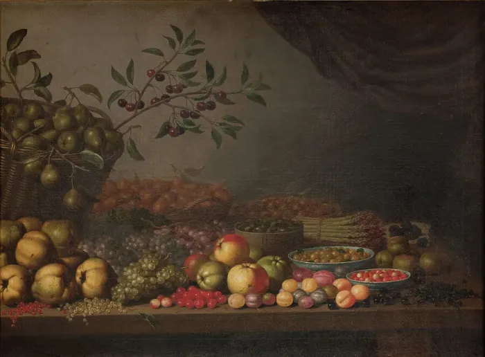 Framed Print : Fruit Basket, 1632-1636. Creator: Floris van Schooten Framed Print : Fruit Basket, 1632-1636. Creator: Floris van Schooten