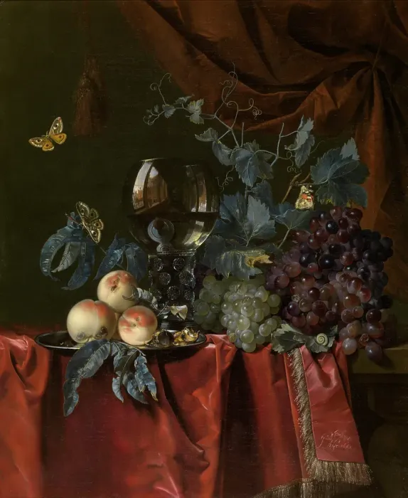 Framed Print : Fruit and a Glass of Wine, 1659. Creator: Willem van Aelst Framed Print : Fruit and a Glass of Wine, 1659. Creator: Willem van Aelst
