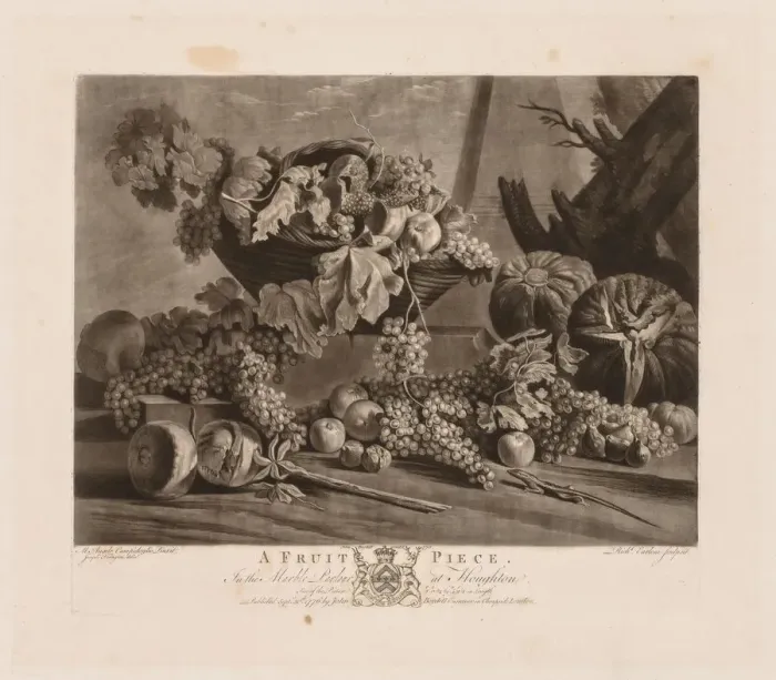 Framed Print : A Fruit Piece, 1776. Creator: Richard Earlom (British, 1743-1822)