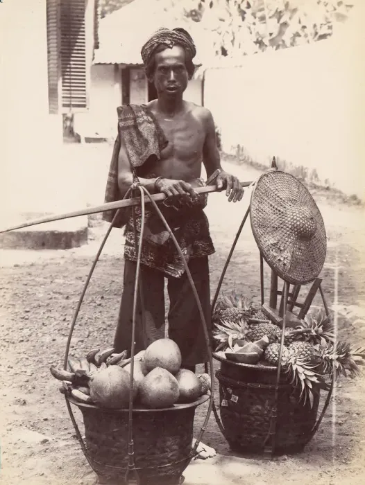 Framed Print : Fruit Seller, Batavia, 1860s-70s. Creator: Unknown Framed Print : Fruit Seller, Batavia, 1860s-70s. Creator: Unknown