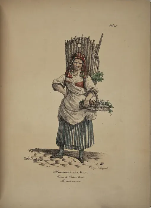 Framed Print : Fruit seller. From the Series Cris de Paris (The Cries of Paris), 1815. Creator: Vernet, Carle (1758-1836). Fruit seller. From the Series Cris de Paris (The Cries of Paris), 1815. Creator: Vernet, Carle (1758-1836) Framed Print : Fruit seller. From the Series Cris de Paris (The Cries of Paris), 1815. Creator: Vernet, Carle (1758-1836). Fruit seller. From the Series Cris de Paris (The Cries of Paris), 1815. Creator: Vernet, Carle (1758-1836)
