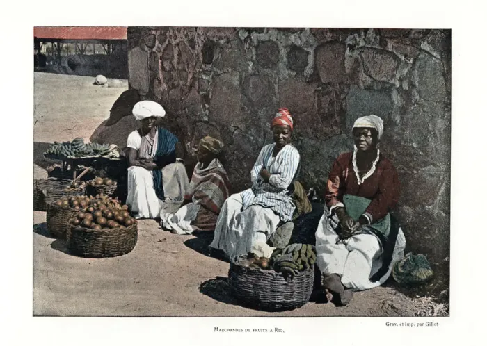 Framed Print : Fruit sellers, Rio de Janeiro, Brazil, 19th century. Artist: Gillot Framed Print : Fruit sellers, Rio de Janeiro, Brazil, 19th century. Artist: Gillot
