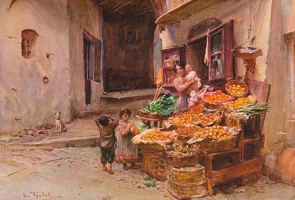 A Fruit Stall at San Remo, c1900 (1913). Artist: Walter Frederick Roofe Tyndale