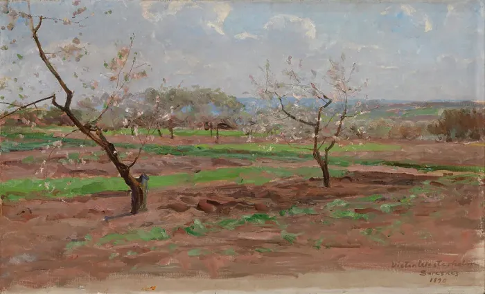 Framed Print : Fruit-Trees in Bloom, Suresnes, 1890. Creator: Victor Westerholm Framed Print : Fruit-Trees in Bloom, Suresnes, 1890. Creator: Victor Westerholm