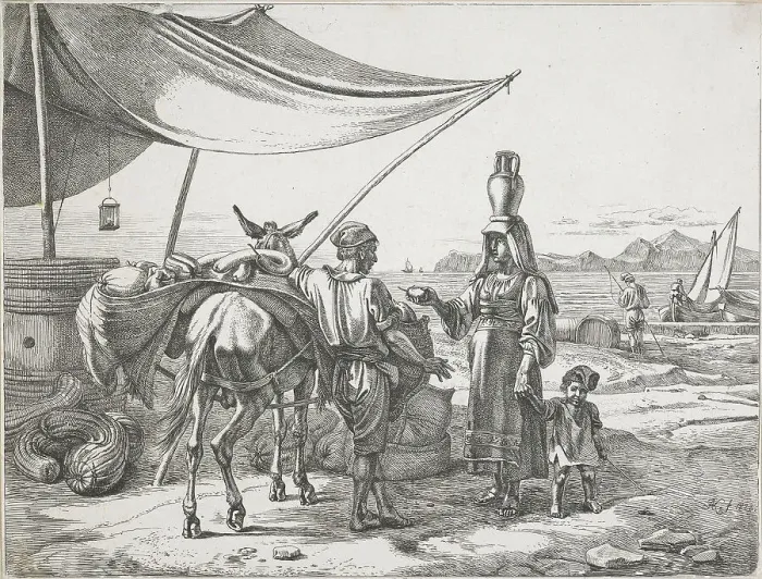 Framed Print : Fruttajuolo di Napoli (Fruit seller of Naples), 1822. Creator: Johann Adam Klein Framed Print : Fruttajuolo di Napoli (Fruit seller of Naples), 1822. Creator: Johann Adam Klein