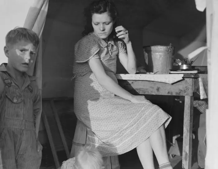 Framed Print : FSA emergency migratory labor camp, Calipatria, Imperial Valley, California, 1939. Creator: Dorothea Lange Framed Print : FSA emergency migratory labor camp, Calipatria, Imperial Valley, California, 1939. Creator: Dorothea Lange