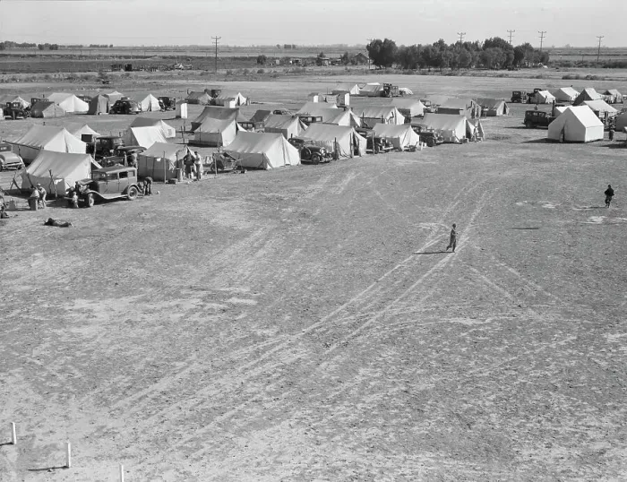 Framed Print : FSA migrant labor camp, Calipatria, Imperial Valley, California, 1939. Creator: Dorothea Lange Framed Print : FSA migrant labor camp, Calipatria, Imperial Valley, California, 1939. Creator: Dorothea Lange