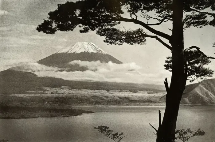 Framed Print : Fuji from Lake Motosu, 1910. Creator: Herbert Ponting Framed Print : Fuji from Lake Motosu, 1910. Creator: Herbert Ponting