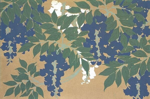Fuji, from Momoyo-gusa (The World of Things) Vol II, pub. 1909 (colour block woodcut)