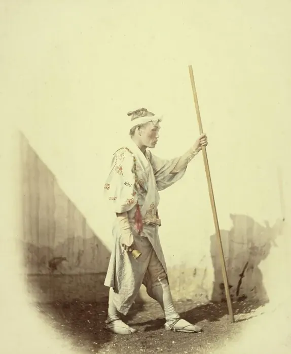 Framed Print : Fujiyama Pilgrim, 1866-1867. Creator: Felice Beato Framed Print : Fujiyama Pilgrim, 1866-1867. Creator: Felice Beato
