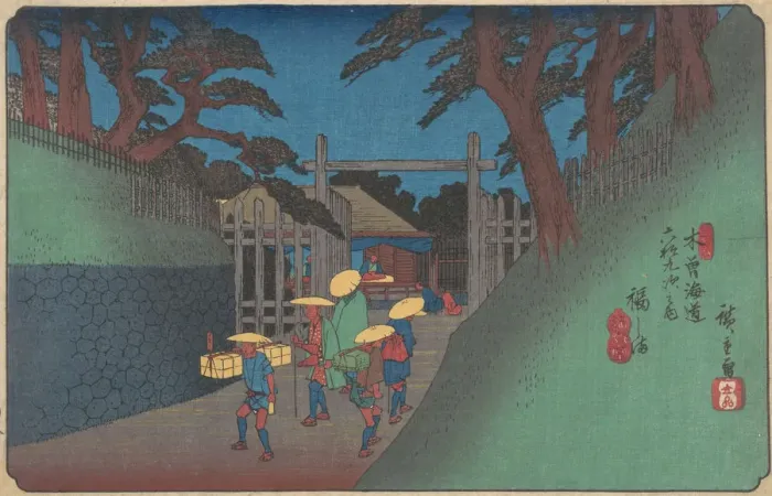 Framed Print : Fukushima Station, ca. 1837. ca. 1837. Creator: Ando Hiroshige Framed Print : Fukushima Station, ca. 1837. ca. 1837. Creator: Ando Hiroshige