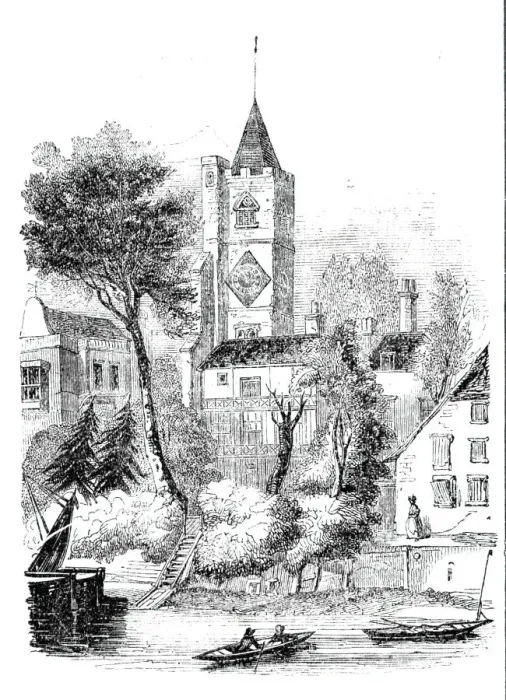 Framed Print : Fulham Church, 1843. Creator: Unknown Framed Print : Fulham Church, 1843. Creator: Unknown