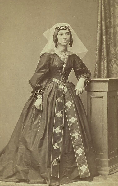 Full-length portrait of Georgian woman, facing slightly right, between 1870 and 1886. Creator: Unknown