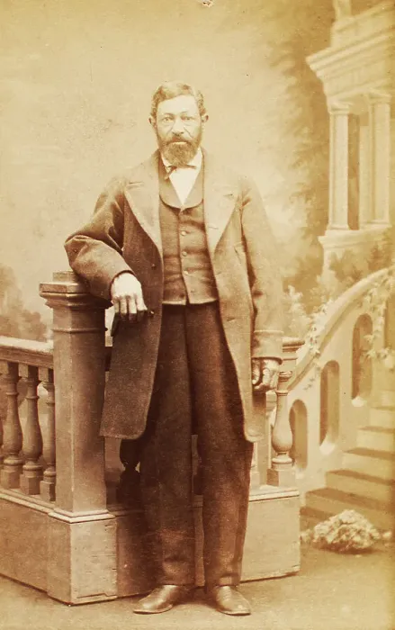 Framed Print : Full-length studio portrait of unidentified man, c1870-c1879. Creator: C. A. Marston Framed Print : Full-length studio portrait of unidentified man, c1870-c1879. Creator: C. A. Marston