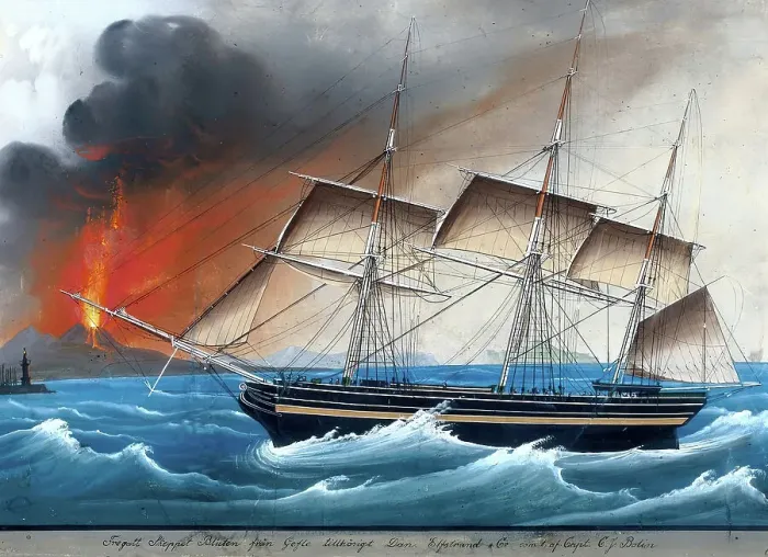 Framed Print : The full-rigger Blixten, 1837-1838. Creator: Unknown Framed Print : The full-rigger Blixten, 1837-1838. Creator: Unknown