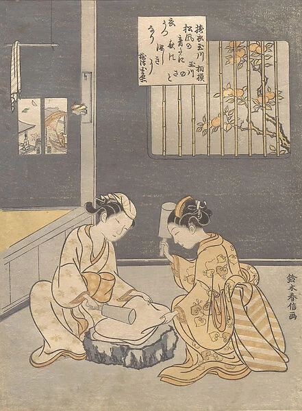 Fulling Cloth at the Jewel River (Kinuta no Tamagawa), ca. 1768. ca. 1768