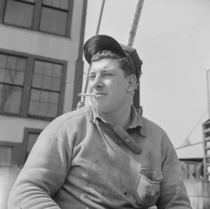 Framed Print : A Fulton fish market stevedore, New York, 1943. Creator: Gordon Parks Framed Print : A Fulton fish market stevedore, New York, 1943. Creator: Gordon Parks