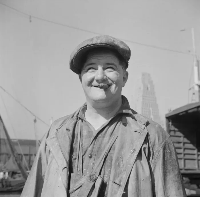 Framed Print : A Fulton fish market stevedore, New York, 1943. Creator: Gordon Parks Framed Print : A Fulton fish market stevedore, New York, 1943. Creator: Gordon Parks