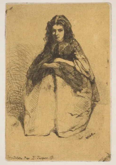 Framed Print : Fumette, 1858. Creator: James Abbott McNeill Whistler Framed Print : Fumette, 1858. Creator: James Abbott McNeill Whistler