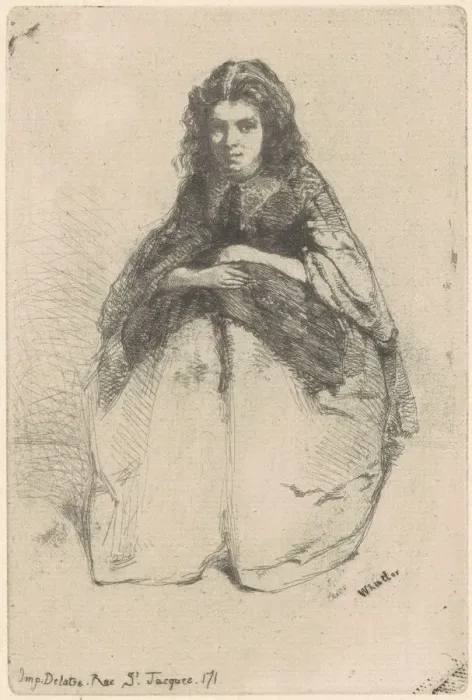 Framed Print : Fumette, 1858. Creator: James Abbott McNeill Whistler Framed Print : Fumette, 1858. Creator: James Abbott McNeill Whistler