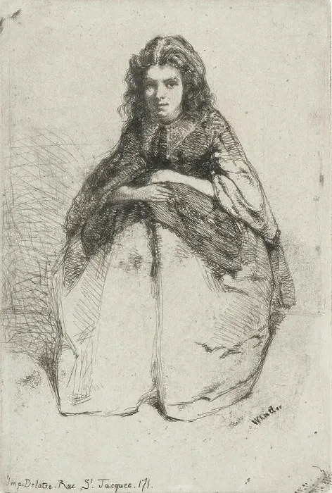 Framed Print : Fumette, 1858. Creator: James Abbott McNeill Whistler Framed Print : Fumette, 1858. Creator: James Abbott McNeill Whistler