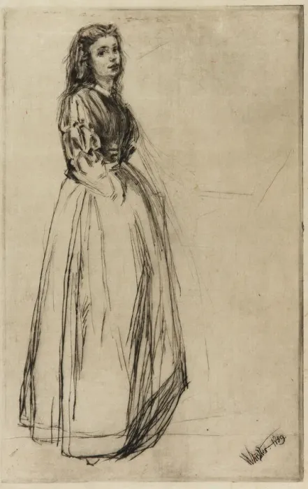 Framed Print : Fumette, Standing, 1859. Creator: James Abbott McNeill Whistler Framed Print : Fumette, Standing, 1859. Creator: James Abbott McNeill Whistler
