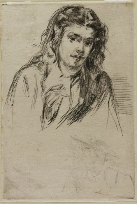Framed Print : Fumettes Bent Head, 1859. Creator: James Abbott McNeill Whistler Framed Print : Fumettes Bent Head, 1859. Creator: James Abbott McNeill Whistler