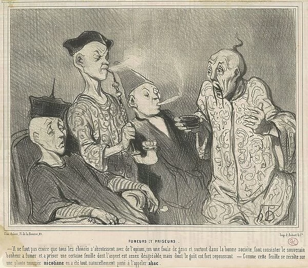 Fumeurs et priseurs, 19th century. Creator: Honore Daumier