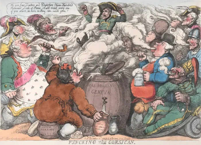 Framed Print : Funcking the Corsican, December 6, 1813. December 6, 1813. Creator: Thomas Rowlandson