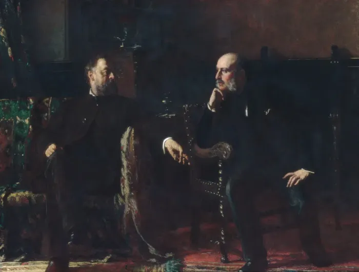 Framed Print : The Funding Bill, 1881. Creator: Eastman Johnson Framed Print : The Funding Bill, 1881. Creator: Eastman Johnson