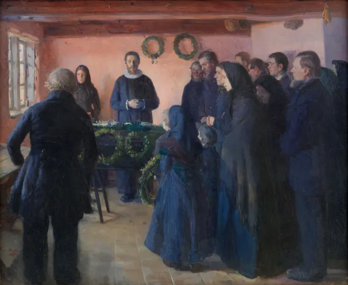 Framed Print : A Funeral, 1891. Artist: Ancher, Anna (1859-1935) Framed Print : A Funeral, 1891. Artist: Ancher, Anna (1859-1935)