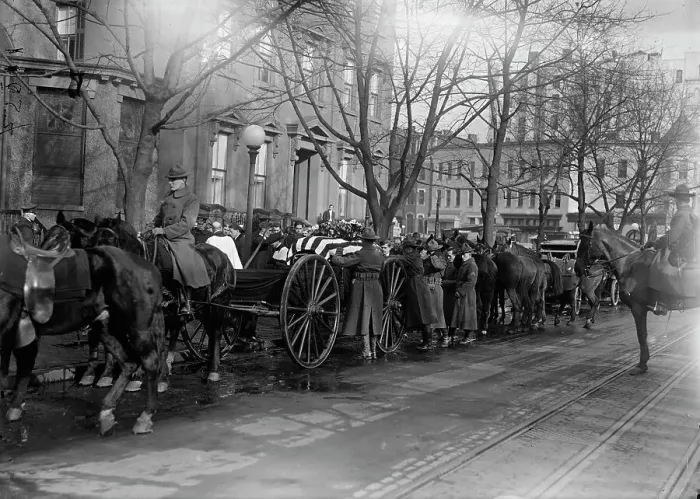 Framed Print : Funeral of Augustus Peabody Gardner, 1918. Creator: Harris & Ewing. Funeral of Augustus Peabody Gardner, 1918. Creator: Harris & Ewing Framed Print : Funeral of Augustus Peabody Gardner, 1918. Creator: Harris & Ewing. Funeral of Augustus Peabody Gardner, 1918. Creator: Harris & Ewing